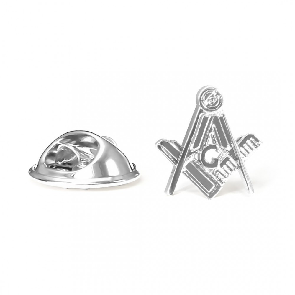 Craft Sq & Compass Silver Masonic Badge