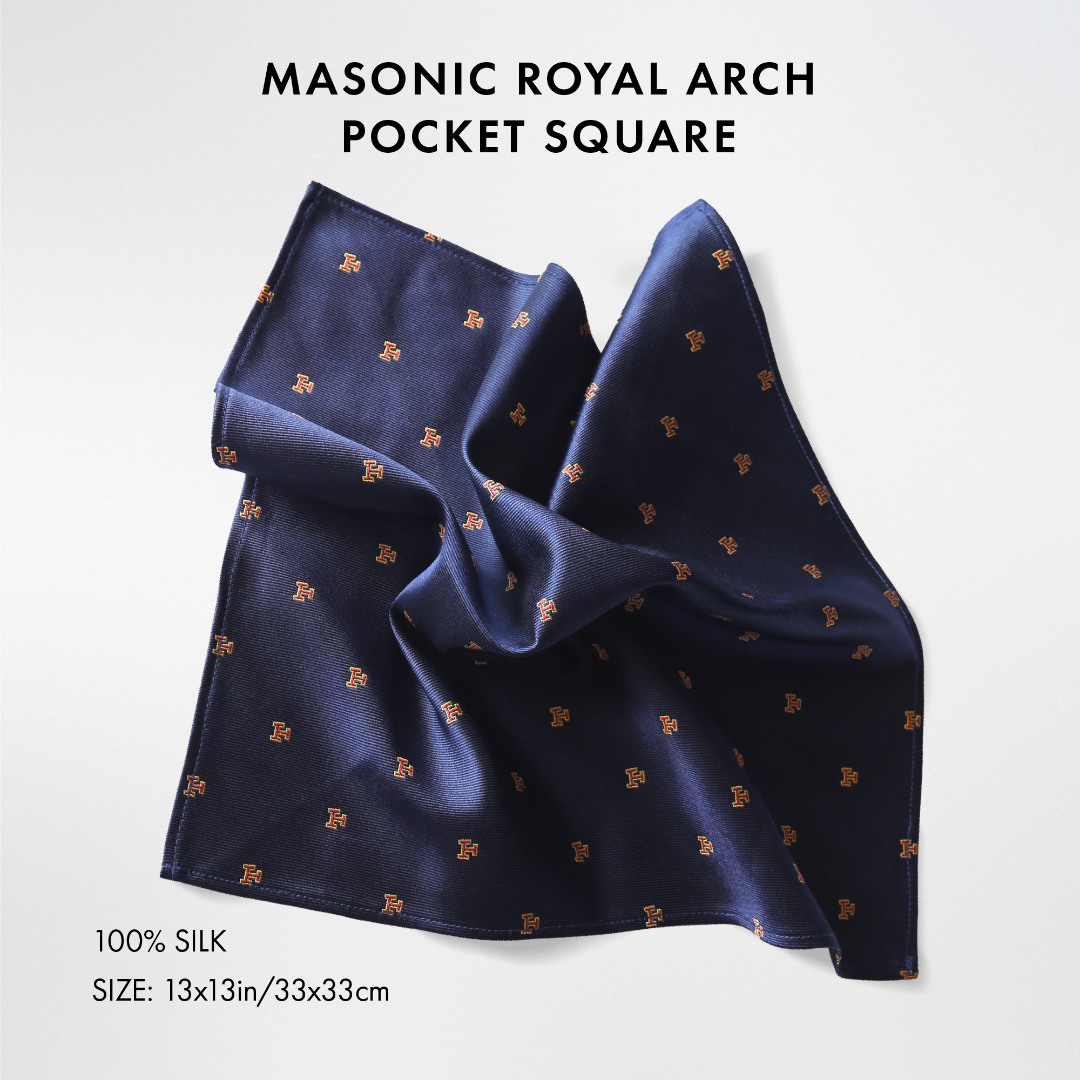 Masonic Royal Arch Chapter 100% Silk Pocket Square / Handkerchief