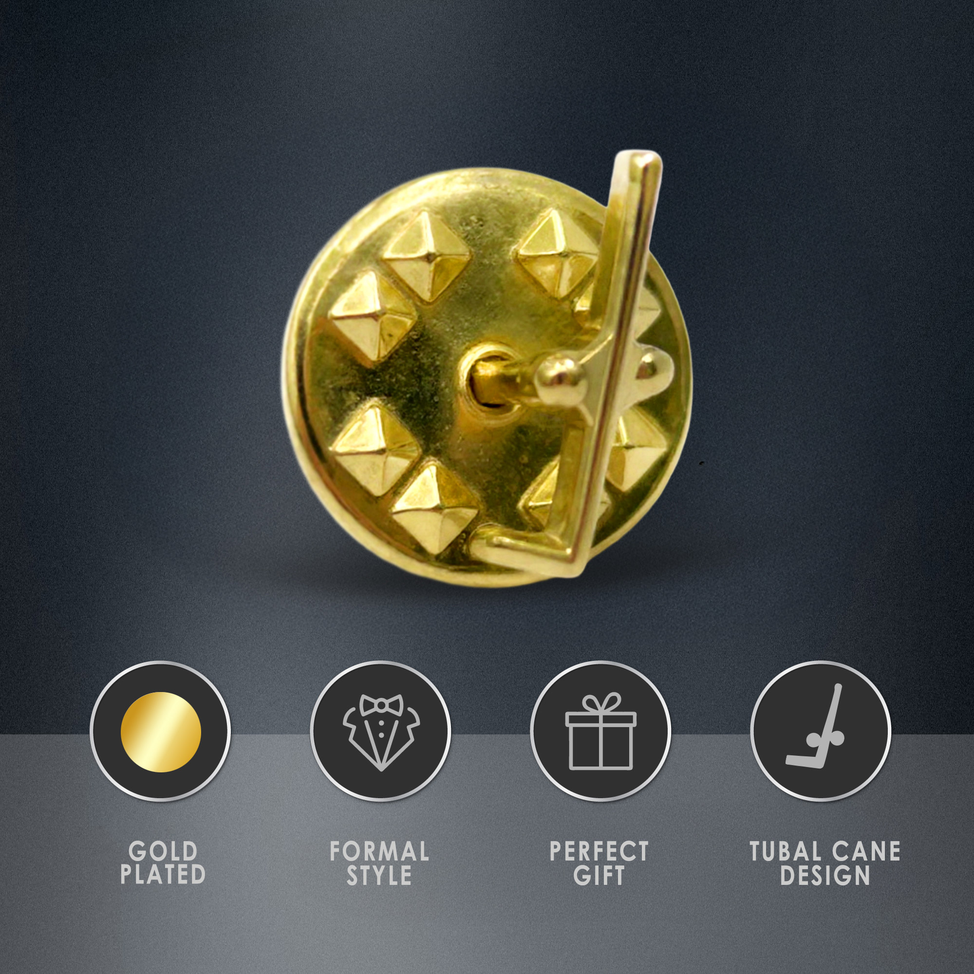 Gilt Metal Tubal Cain Masonic Lapel or Tie Pin