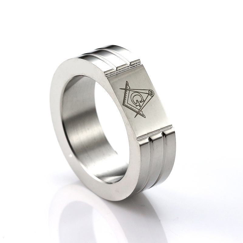 Masonic Silver Design Ring