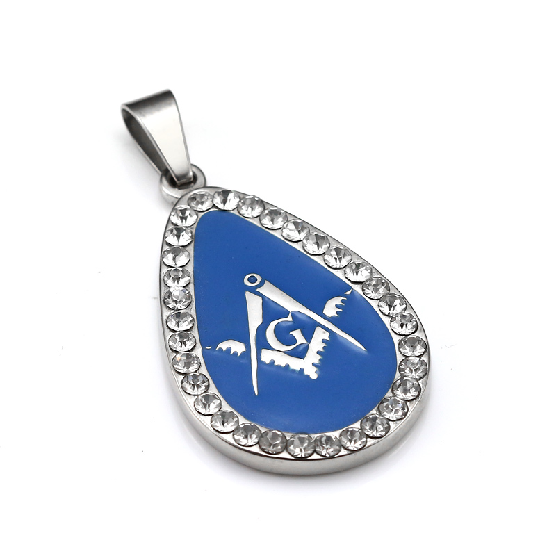 Ladies Blue Oval Masonic Pendent