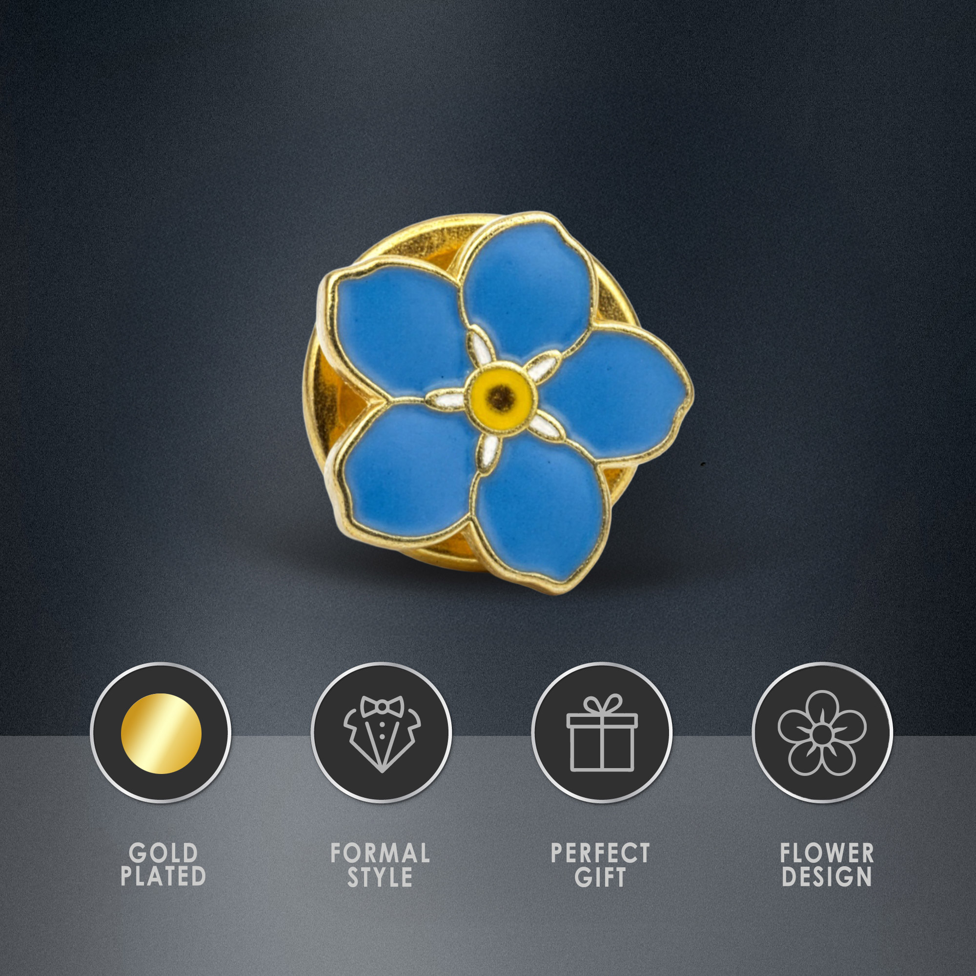 Small Forget Me Not Pin Badge