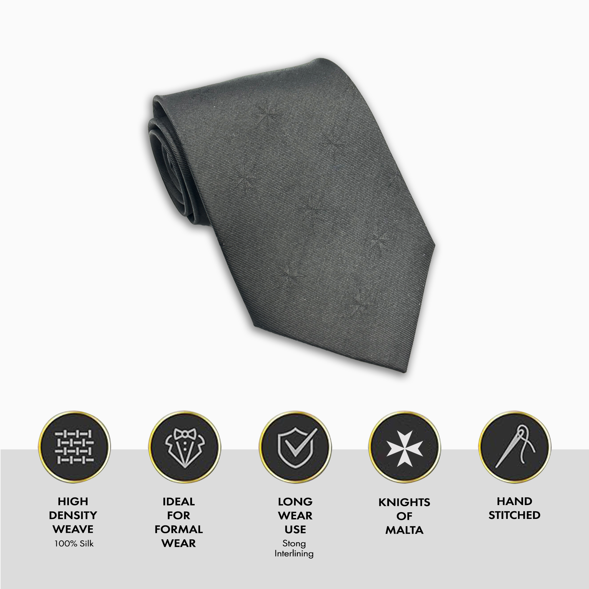 Knights of Malta 100% Silk Woven Tie