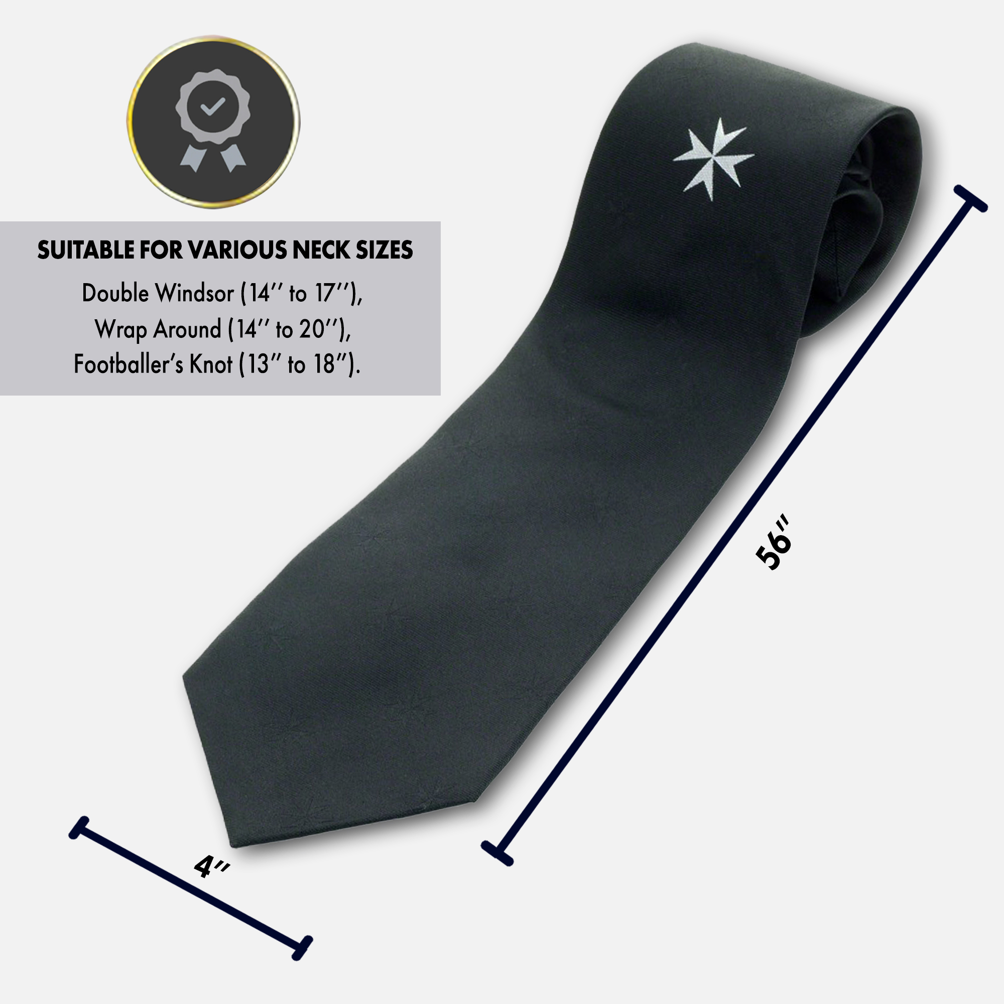 Knights of Malta 100% Silk Woven Tie