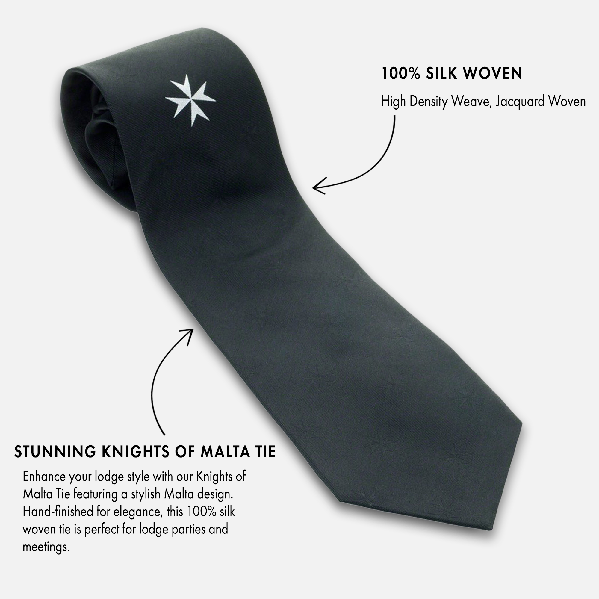 Knights of Malta 100% Silk Woven Tie