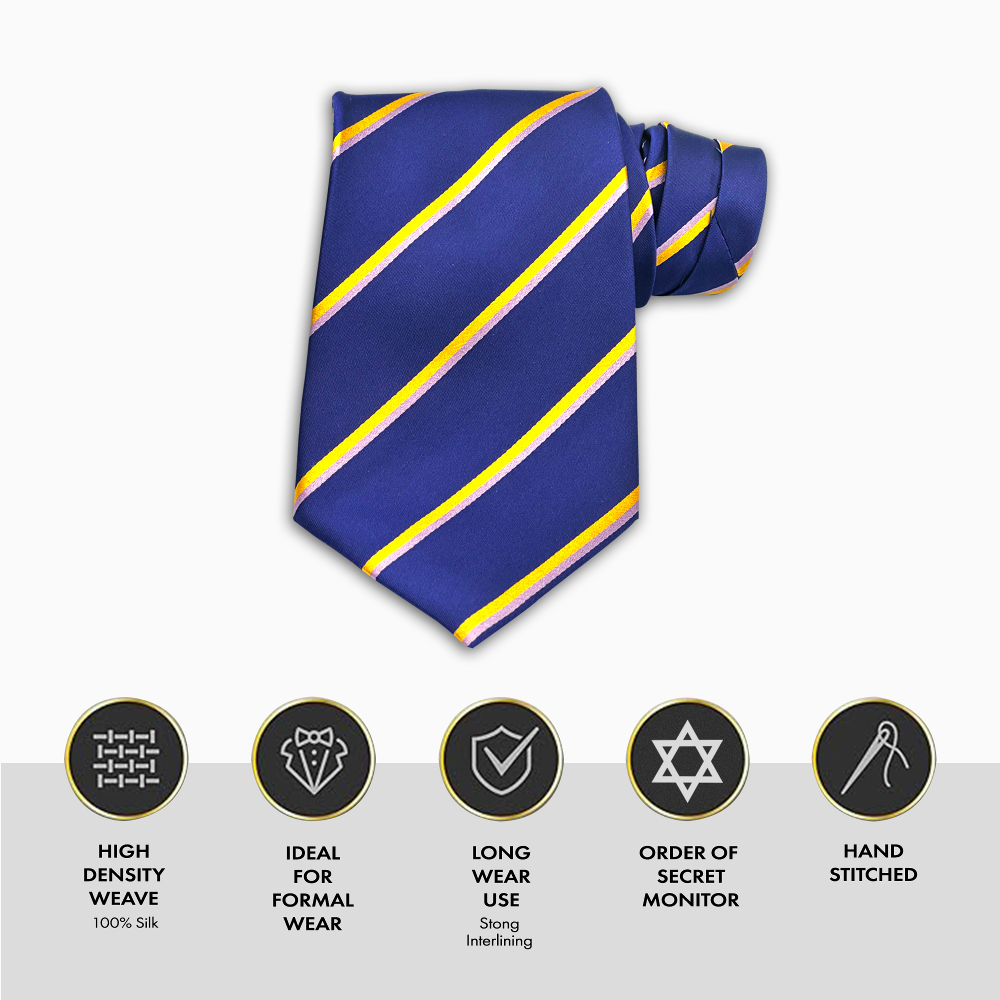 OSM Order of Secret Monitor 100% Silk Woven Tie