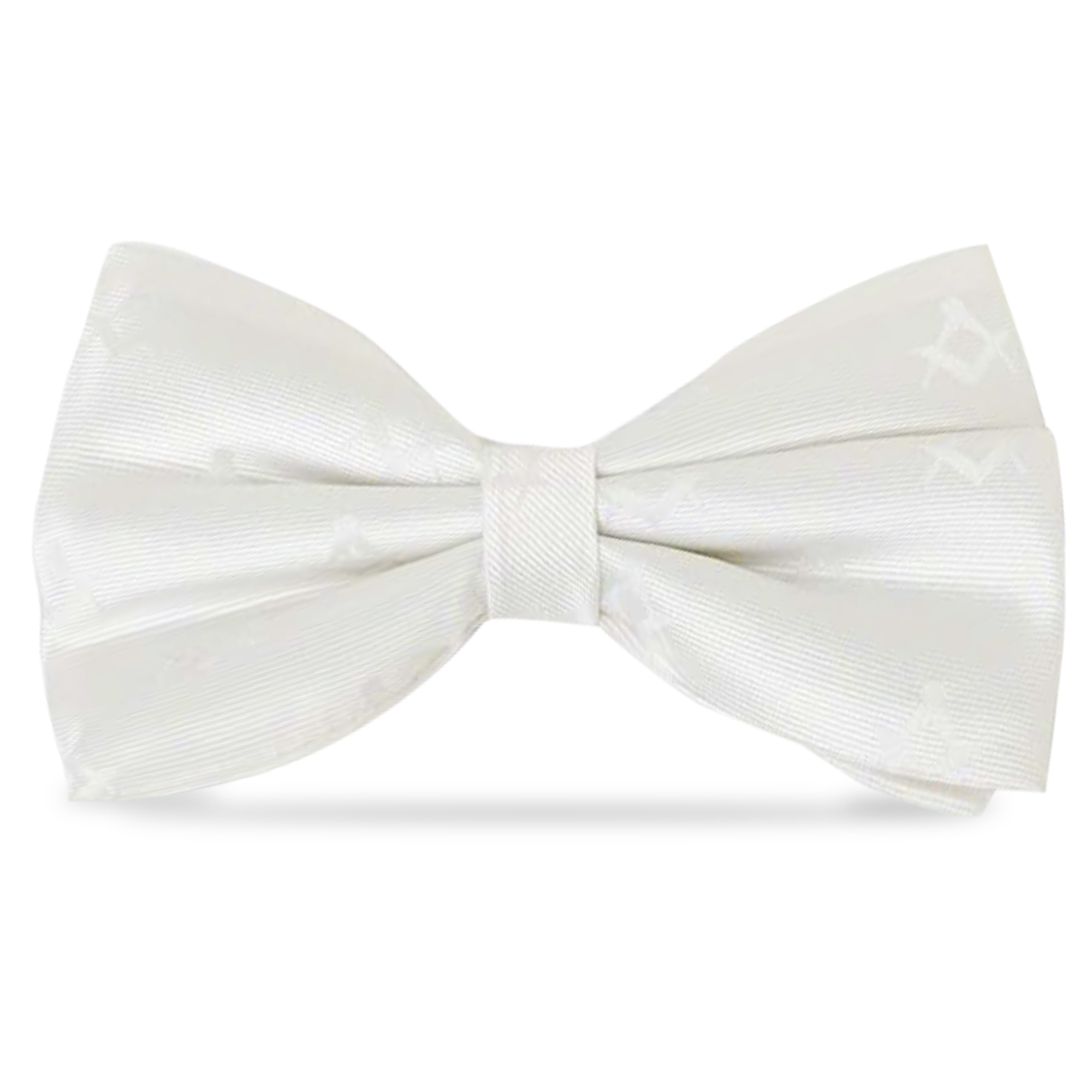 White 100% Silk Woven Masonic Bow Tie