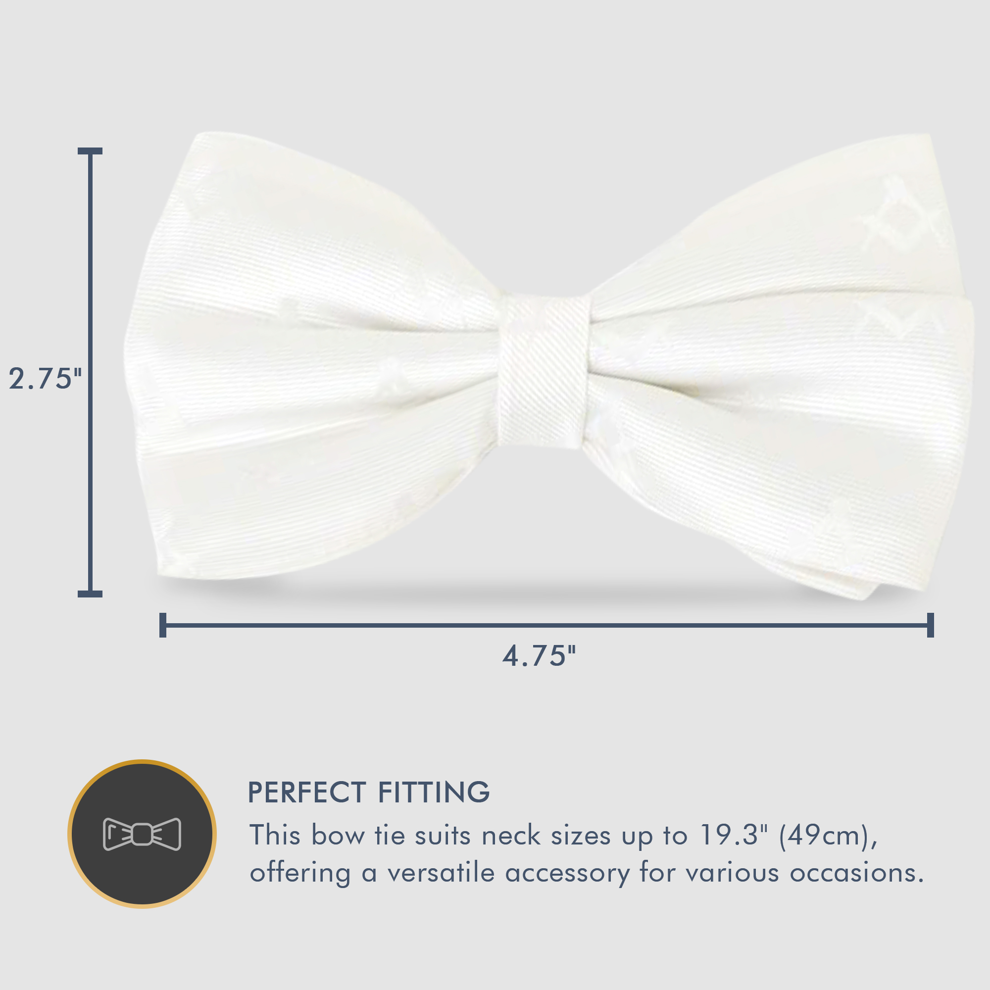 White 100% Silk Woven Masonic Bow Tie