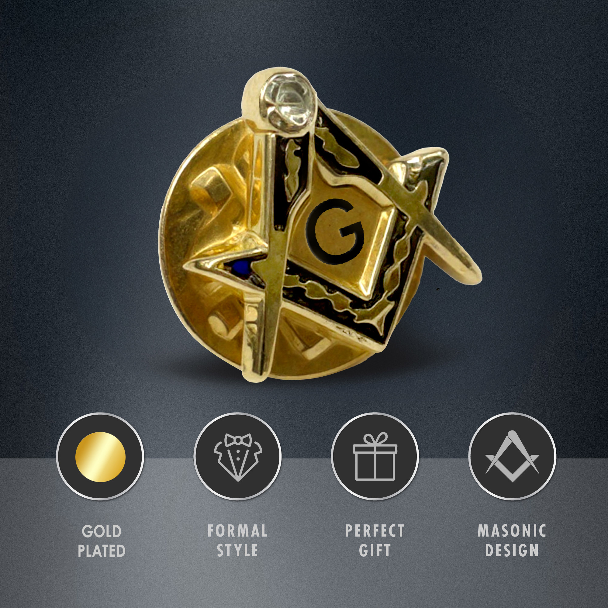 Masonic Sq & Compass Badge with G