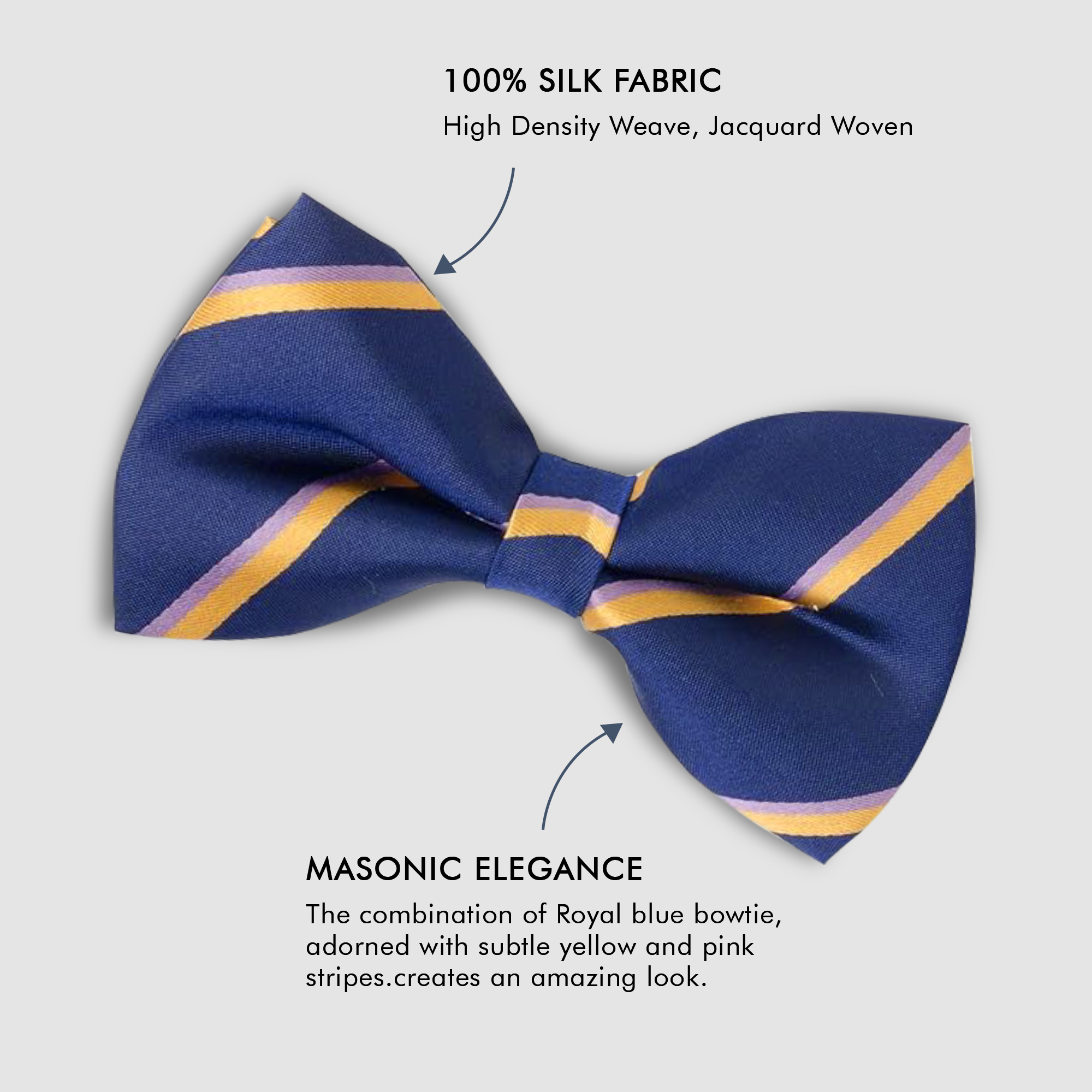 OSM 100% Silk Woven Masonic Bowtie