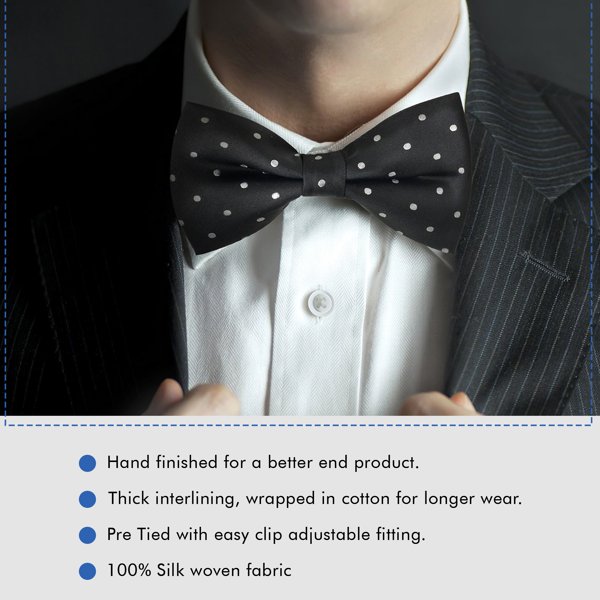 Masonic 100% Silk Woven Rose Croix Spotty Bowtie