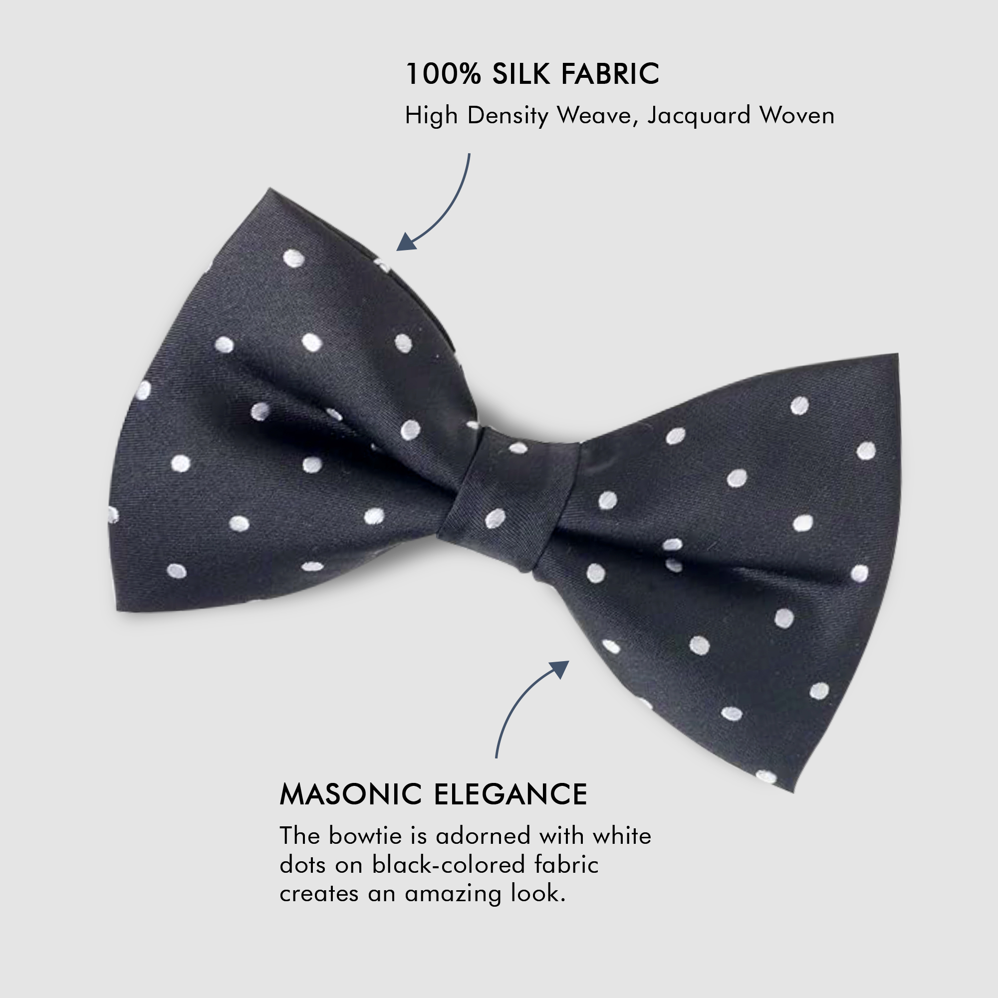 Masonic 100% Silk Woven Rose Croix Spotty Bowtie