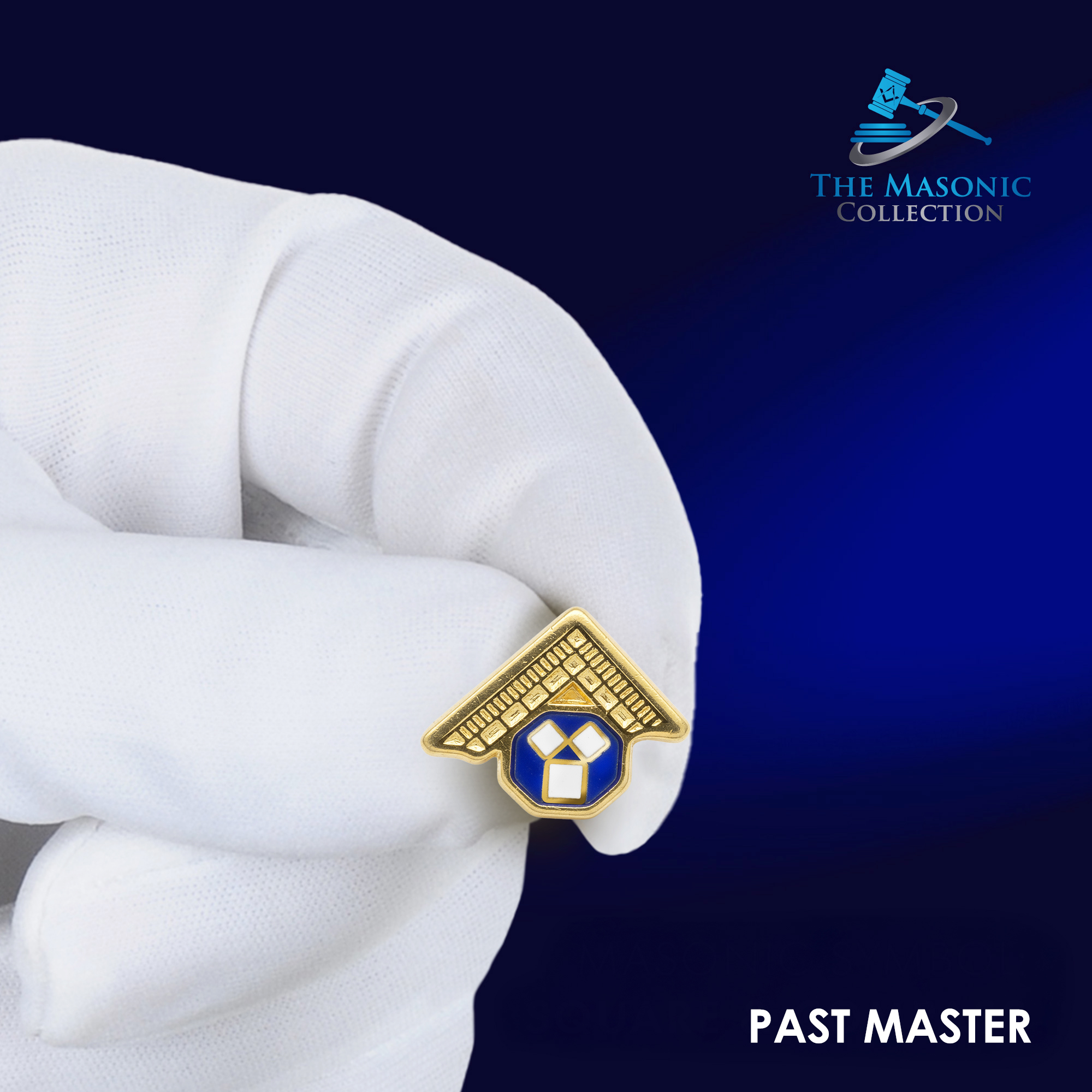 Gilt Metal Past Master's Masonic Lapel Pin