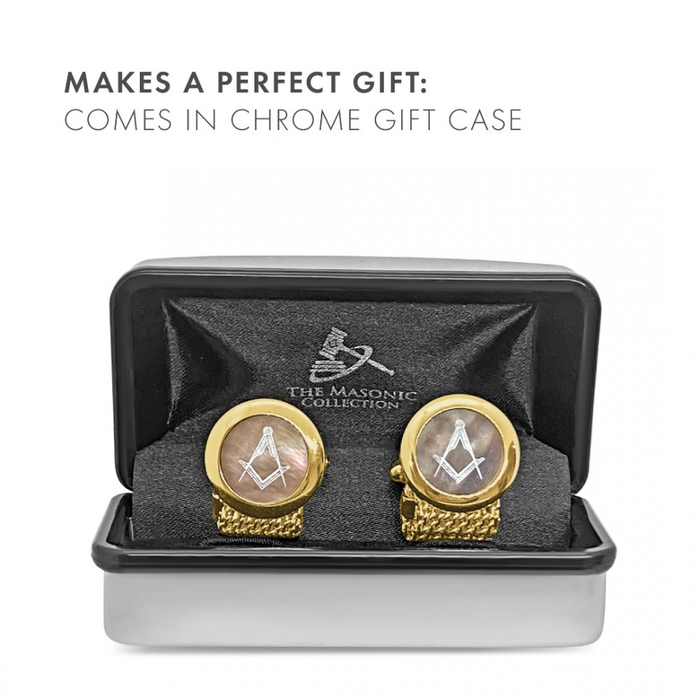 Masonic Onyx Cufflinks & Dress Shirt Studs