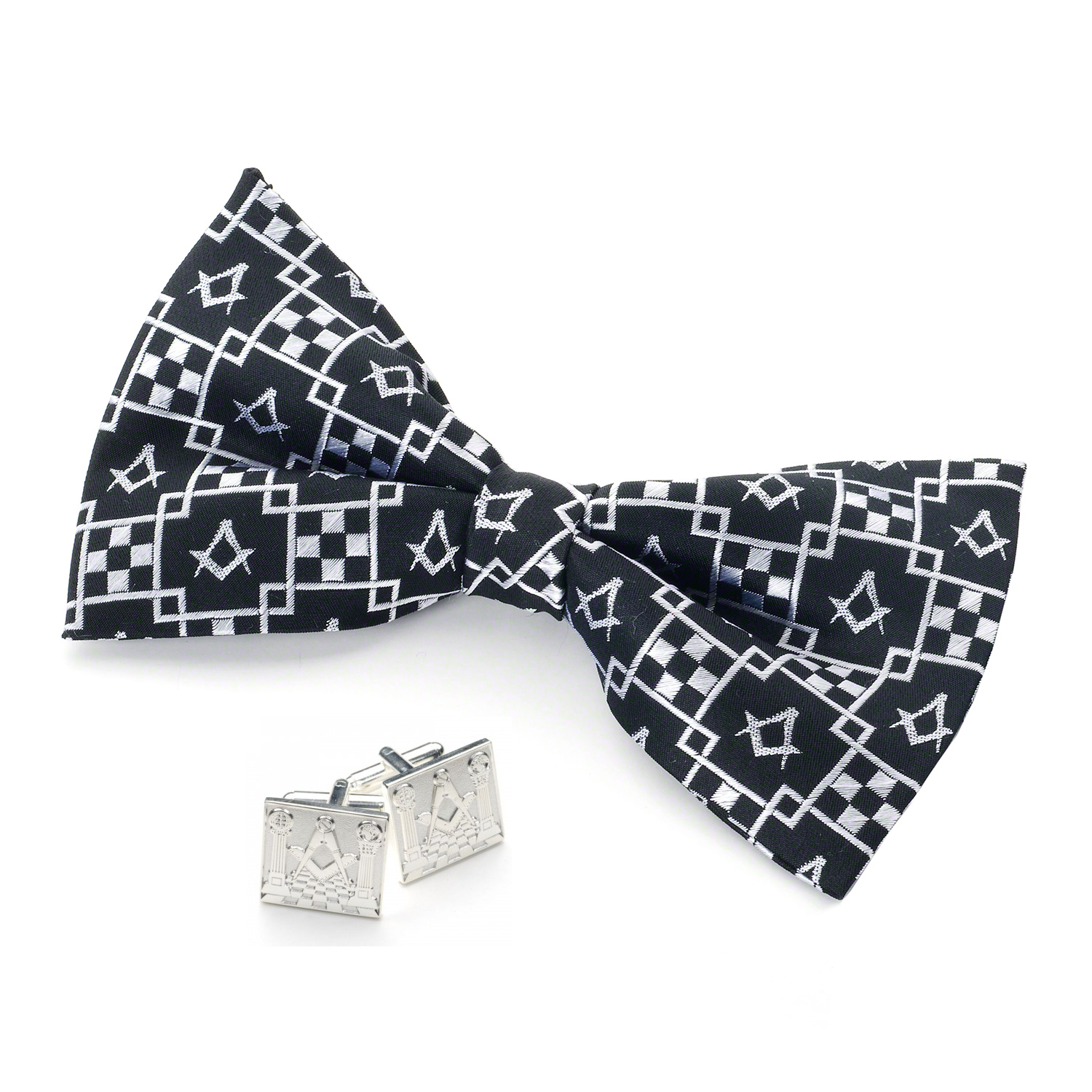 Pavement Design Silk Bowtie & Cufflinks