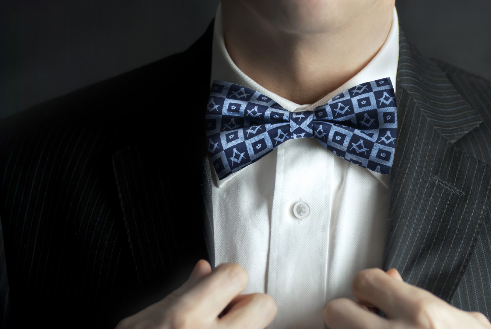 Masonic Forget me Not Design Silk Bowtie