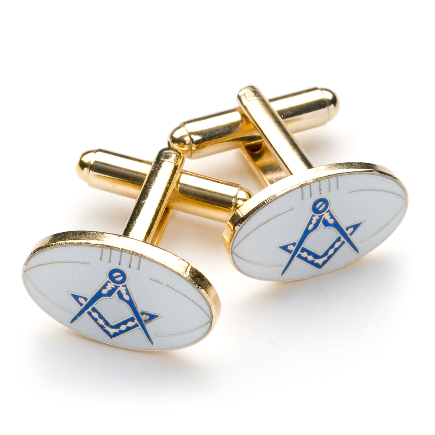 White Rugby Masonic Cufflinks