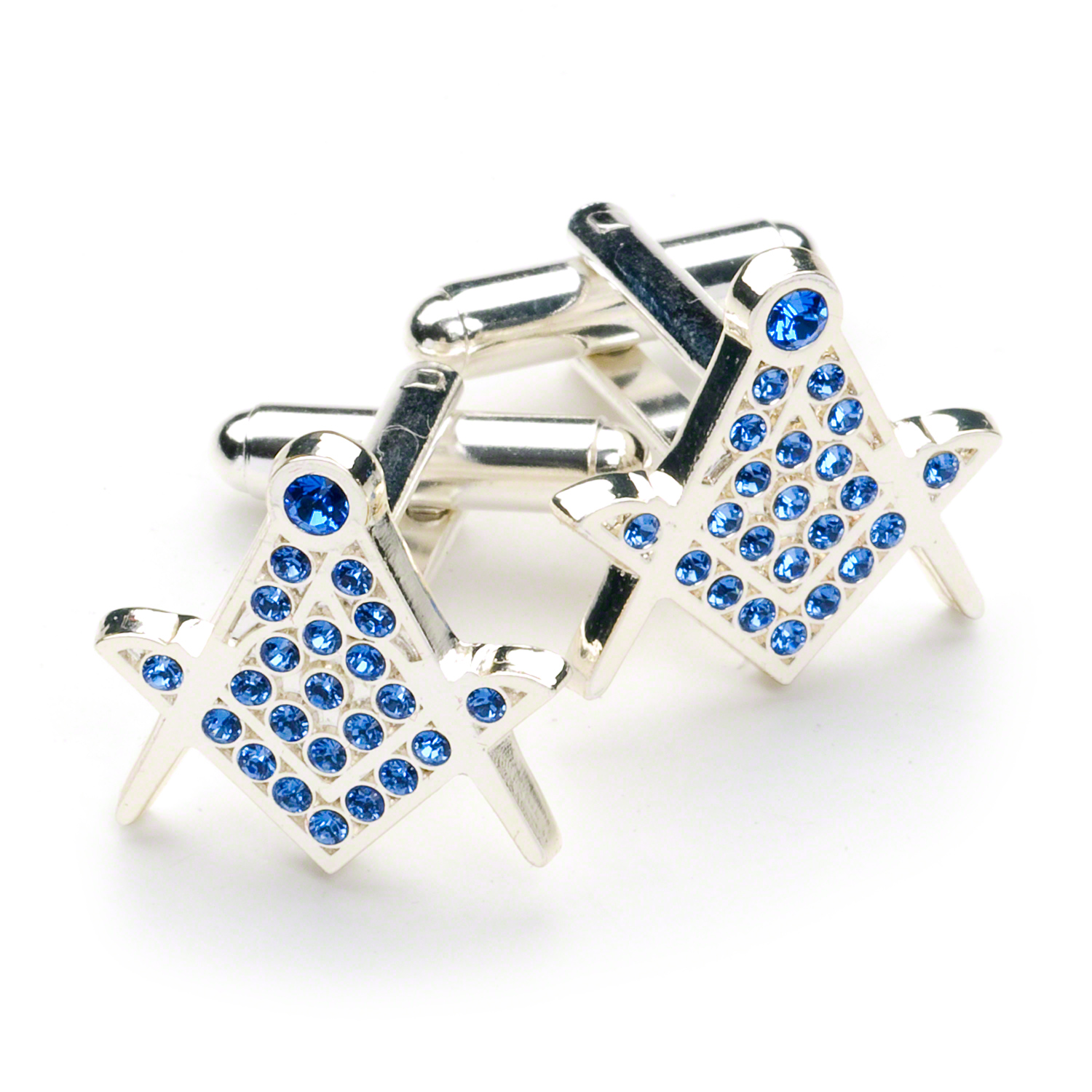Blue Crystal Masonic Cufflinks