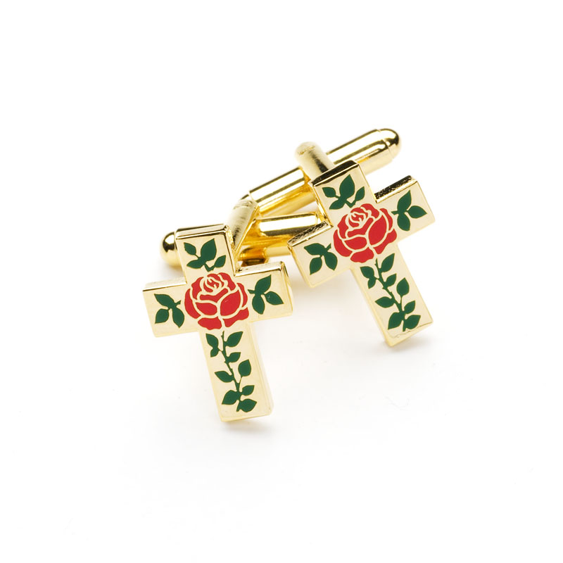 Rose Croix Silk Tie & Matching Cufflinks