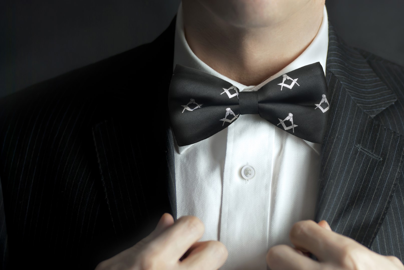 Masonic 100% Silk Sq & Compass Bowtie