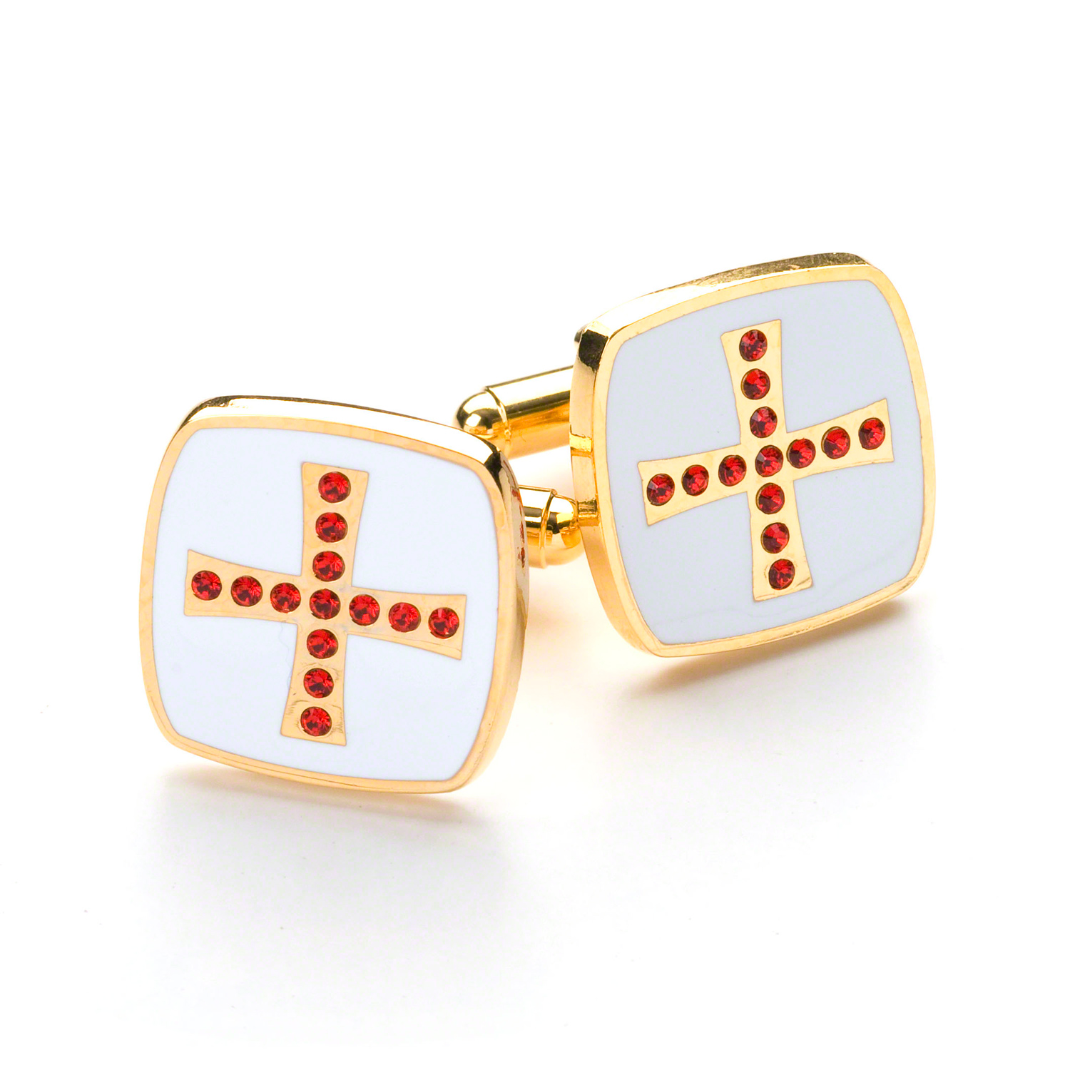 Knights Templar Masonic Cufflinks with Swarvorski Stones